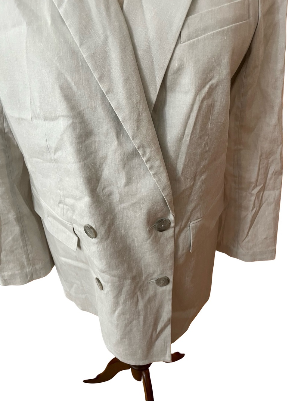 THEORY Piazza Jacket Soft Crunch Melange Blazer Natural Linen Blend - Picture 3 of 12
